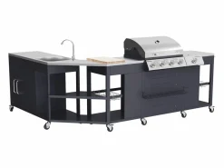 Happy Garden Cocina de esquina TEXAS 4+1 quemadores Negro Outlet