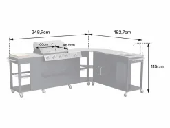 Happy Garden Cocina de esquina TEXAS 4+1 quemadores Negro Outlet