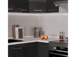 Vicco Cocina esquinera antracita brillo intenso/blanco 190x60x81.6 rick Gris antracita Hot