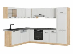 Vicco Cocina esquinera casa de campo blanca/roble dorado 287x46x81.6 r-line Blanco Online