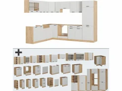 Vicco Cocina esquinera casa de campo blanca/roble dorado 287x46x81.6 r-line Blanco Online