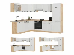 Vicco Cocina esquinera casa de campo blanca/roble dorado 287x46x81.6 r-line Blanco Online