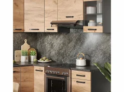 Cocina esquinera oro power roble/antracita 190x46x81.6 rick^Vicco Best
