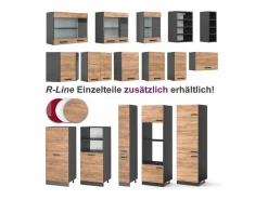Cocina esquinera oro power roble/antracita 190x46x81.6 rick^Vicco Best