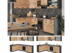 Vicco Cocina esquinera oro power roble/antracita 270x60x81.6 rick Color natural oscuro Online