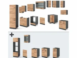 Cocina esquinera oro power roble/antracita 287x60x81.6 r-line^Vicco Sale