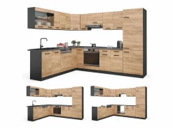 Cocina esquinera oro power roble/antracita 287x60x81.6 r-line^Vicco Sale