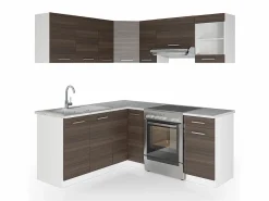 Cocina esquinera precioso gris/blanco 190x60x81.6 rick^Vicco Outlet