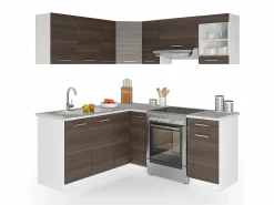 Cocina esquinera precioso gris/blanco 190x60x81.6 rick^Vicco Outlet
