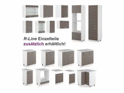 Cocina esquinera precioso gris/blanco 190x60x81.6 rick^Vicco Outlet