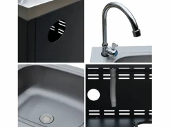 Sweeek Materiales Y Utensilios De Cocina|Cocina exterior de acero con fregadero de 80cm