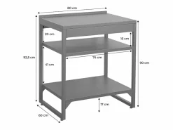 Sweeek Materiales Y Utensilios De Cocina|Cocina exterior de acero 2 estantes l80cm