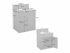 Cocina exterior de acero con fregadero y 2 puertas, 80cm^Sweeek New