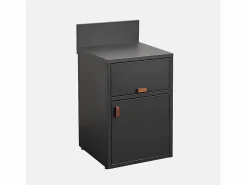 Sweeek Cocina exterior de acero 2 puertas, 60cm Negro Sale