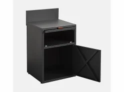 Sweeek Cocina exterior de acero 2 puertas, 60cm Negro Sale