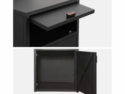 Sweeek Cocina exterior de acero 2 puertas, 60cm Negro Sale