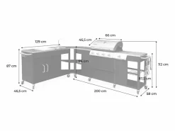 Sweeek Barbacoa|Cocina exterior de acero con barbacoa de gas americana de 5 quemadores