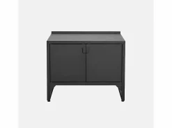 Sweeek Cocina exterior de acero, 2 puertas, 80cm Negro Clearance
