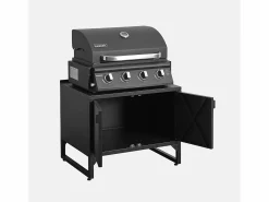 Sweeek Cocina exterior de acero, 2 puertas, 80cm Negro Clearance