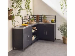 Cocina exterior de acero con 4 módulos^Sweeek New