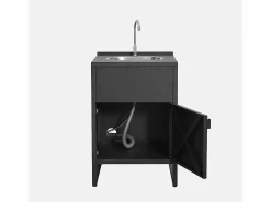 Sweeek Materiales Y Utensilios De Cocina|Cocina exterior de acero con fregadero y 1 puerta, 60cm