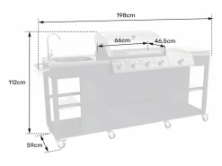 Cocina exterior TEXAS 4+1 quemadores^Happy Garden Best
