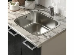 Vicco Cocina Completa|Cocina para solteros brillo/blanco 160x46x81.6 r-line