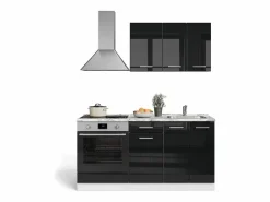 Vicco Cocina Completa|Cocina para solteros brillo/blanco 160x46x81.6 r-line