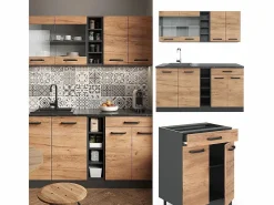 Cocina para solteros oro power roble/antracita 160x46x81.6 r-line^Vicco Best