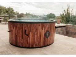 Coco Spa Exotik Spa Hinchable - 150 cm de Diámetro - 800 Litros - Motor de 2240 W - 2 a 4 Personas Marru00f3n
