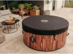 Coco Spa Exotik Spa Hinchable - 150 cm de Diámetro - 800 Litros - Motor de 2240 W - 2 a 4 Personas Marru00f3n