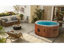 Spa Hinchable|Coco Spa Tahiti Spa Hinchable - 150 cm de diámetro - 800 litros - Motor de 2240 W - Para 2 a 4 personas