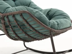 Cocon - Mecedora de ratán - Estructura de acero con cojín suave - Para uso en interiores y exteriores^ Hot