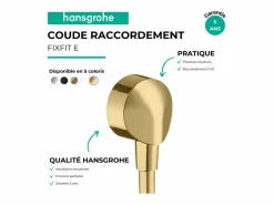 HANSGROHE Codo de conexión FixFit E Acabado en oro pulido Dorado Best