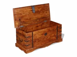 Cofre de almacenamiento de madera maciza ES158977^ Discount