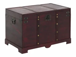 MCW Cofre de madera Antibes, cuadrado Marru00f3n New