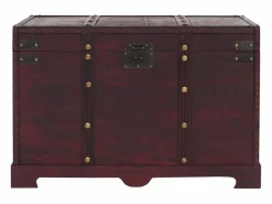 MCW Cofre de madera Antibes, cuadrado Marru00f3n New