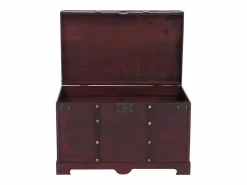 MCW Cofre de madera Antibes, cuadrado Marru00f3n New