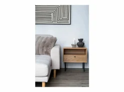 ebuy24 Cojín de piel sintética 45 x 45 cm Beige Clearance