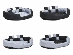 Clicnbuy Cama De Animales De Compañía|Cojín para perro reversible y lavable y negro 110x80x23 cm