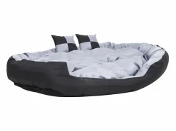 Clicnbuy Cama De Animales De Compañía|Cojín para perro reversible y lavable y negro 150x120x25 cm
