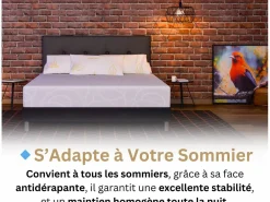 Douce Lune Colchón 2 plazas Ondine 180x200 - Espuma Memory 60 kg/m³ Alta Densidad Enriquecida con Microcápsulas de Gel Refrescante - Diseño ergonómico Hot