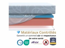 Douce Lune Colchones - 140X190Cm|Colchón 2 plazas Ondine 140x190 - Memory Foam 60 kg/m³ Alta Densidad Enriquecido con Microcápsulas de Gel Refrescante - Diseño ergonómico