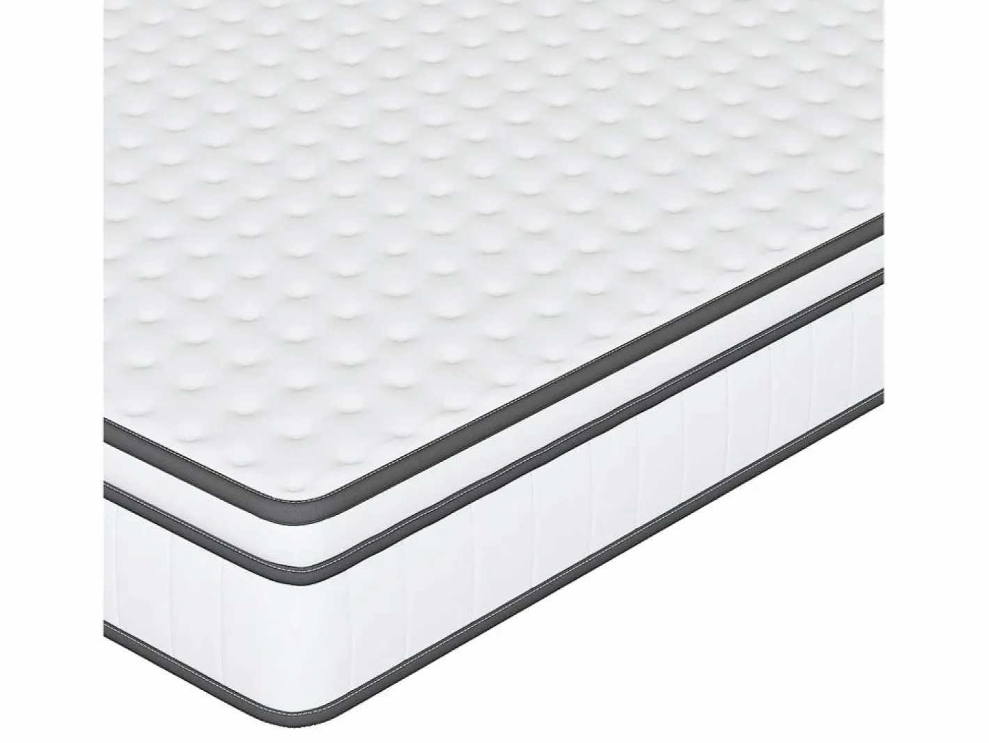 Colchón 140 x 190 cm - altura 25 cm - de espuma fría - ergonómico - con muelles ensacados - para niños y adultos^ Outlet