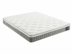 Ysmée Colchón 160 x 200 cm queen size con muelles ensacados + viscoelástico de 21 cm de grosor - VITOGO de YSMÉE Blanco Outlet