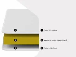 Ysmée Colchón de espuma evolutivo de 10 cm de grosor - 90 x 190 cm AQUILON de Blanco New