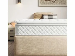 Colchón de espuma fría de 160 x 200 cm con 7 zonas de muelles ensacados y cubrecolchón integrado, 25 cm de grosor, certificado Oeko-Tex, firmeza media^DripeX Discount