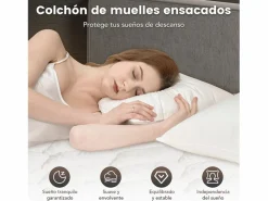 Colchón de muelles ensacados 180 x 200 cm, 7 zonas de confort, firmeza media H3, espuma confortable de 25 cm de grosor - HOMAVO, certificado OEKO-TEX^ Outlet