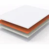 Colchón H3 confortable, soporte medio, certificado Eco-Tex, lavable, alto 5 cm, tamaño 90x200 cm, espuma naranja, colchón blanco. New