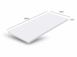 Colchón H3 confortable, soporte medio, certificado Eco-Tex, lavable, alto 5 cm, tamaño 90x200 cm, espuma naranja, colchón blanco. New
